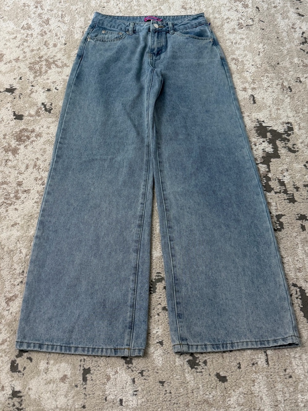 Edikted Bow Pocket Low Rise Baggy Jeans Size XS - Picture 2 of 4